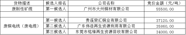 競價候選人公示